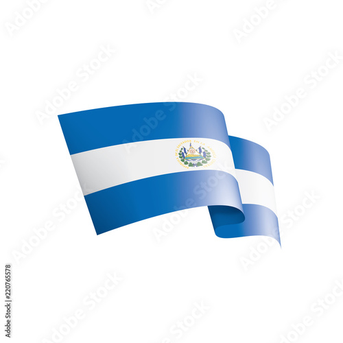 Salvador flag, vector illustration on a white background