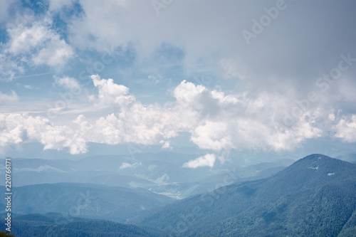 beautiful view of Chornohora mountain ridge from slopes of Hoverla mountain © vitaliymateha