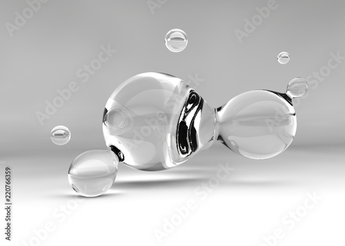 3d illustration of water drops