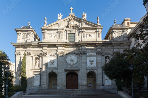 Amazing Morning view of Parish of Santa Barbara in City of Madrid, Spain photo