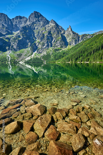 Green water lake Morskie Oko, Tatra Mountains, Poland