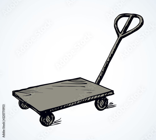 Warehouse trolley. Vector drawing