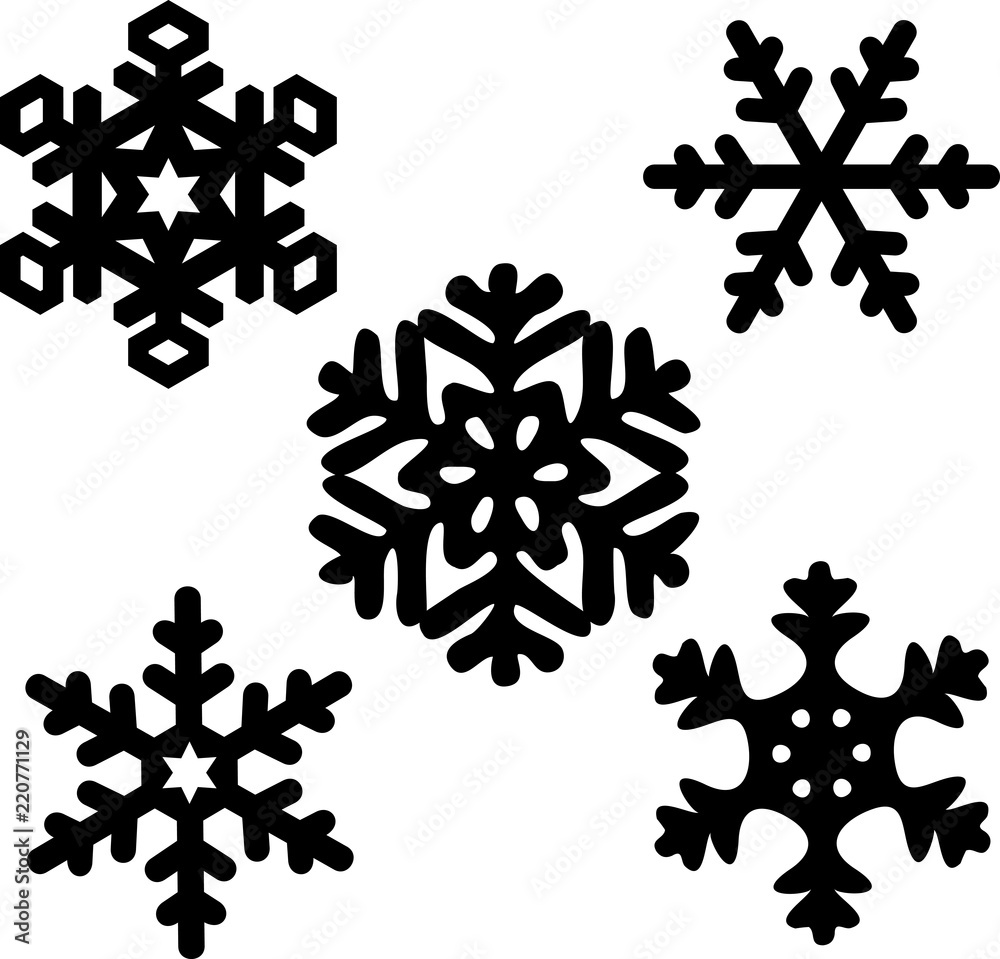 雪の結晶のシルエットイラストのセット Stock Vector Adobe Stock 雪の結晶のシルエットイラストのセット Stock Vector Adobe Stock