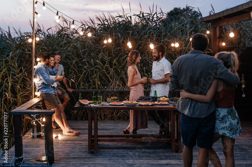 People Enjoying Summertime Party