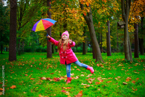  girl with a colorful umbrella