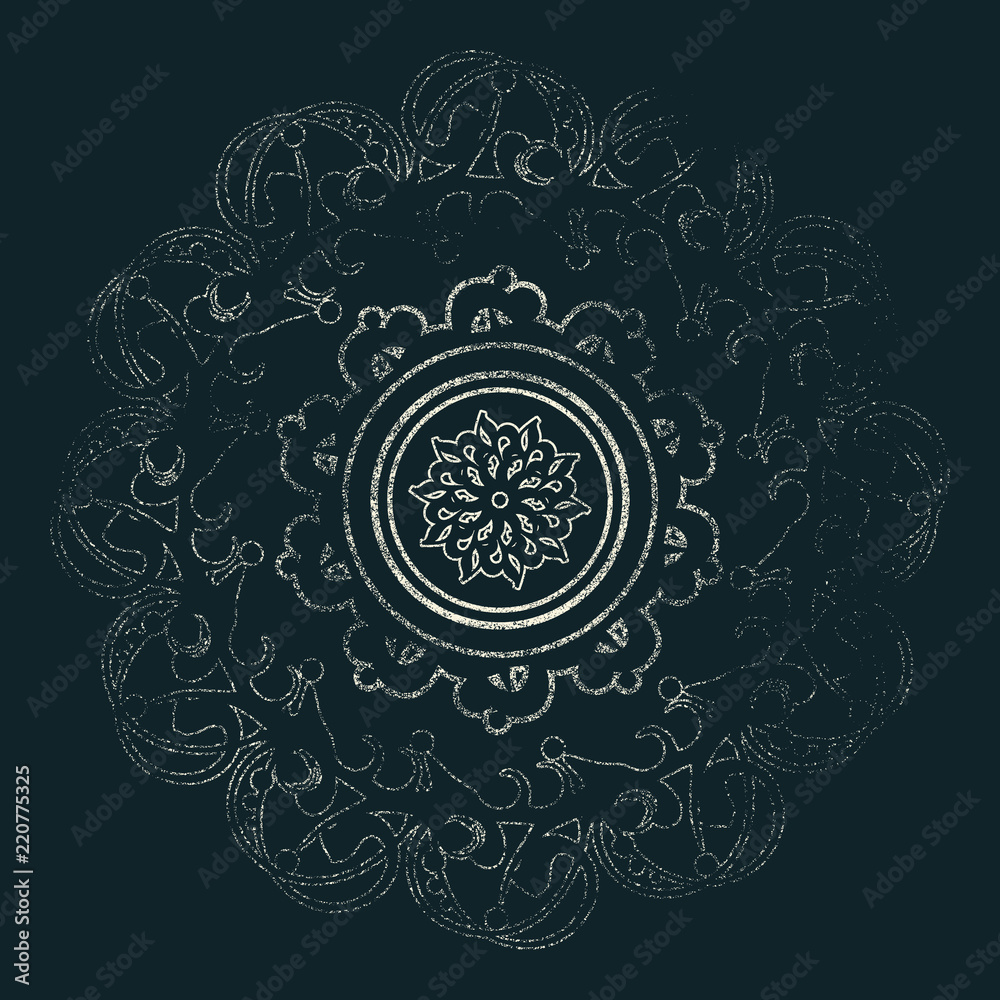 Decorative design element. Patterns with geometric ornament. Circular ornamental symbol. Islam, Arabic and Indian, ottoman motifs.