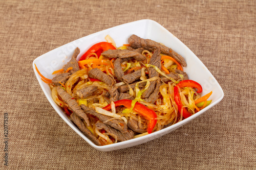 Glass noodle with beef and vegetables