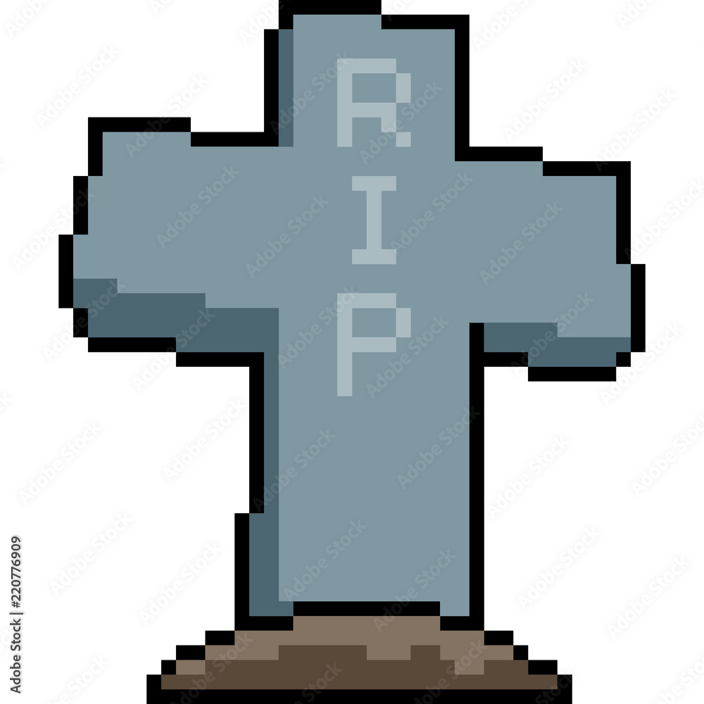 vector pixel art grave vector pixel art grave