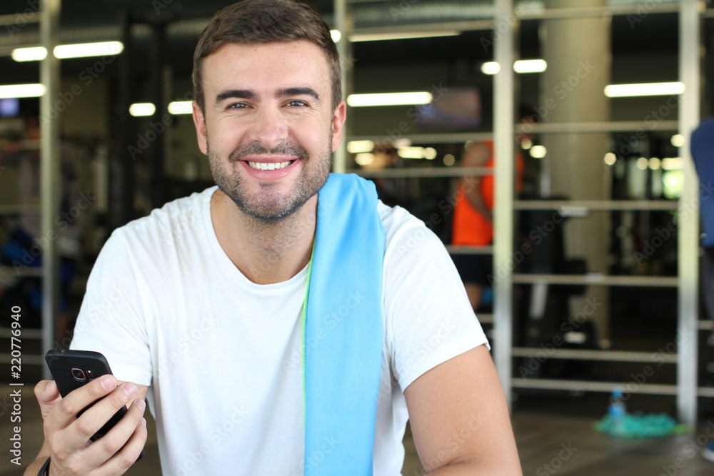 Man smiling at the gym Man smiling at the gym