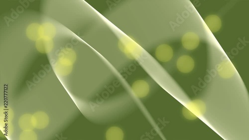 Light curves on dark green background, bokeh lights appearing randomly, loop vfx video, abstract footage, 4k video