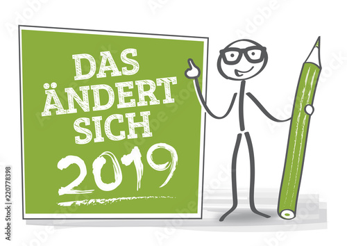 Strichmännchen mit Hinweisschild - das ändert sich 2019