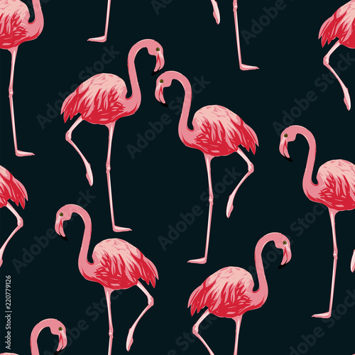 Seamless flamingos pattern