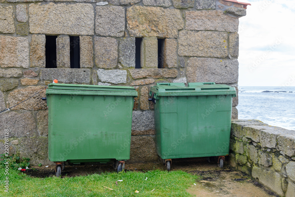 garbage containers on the street garbage containers on the street