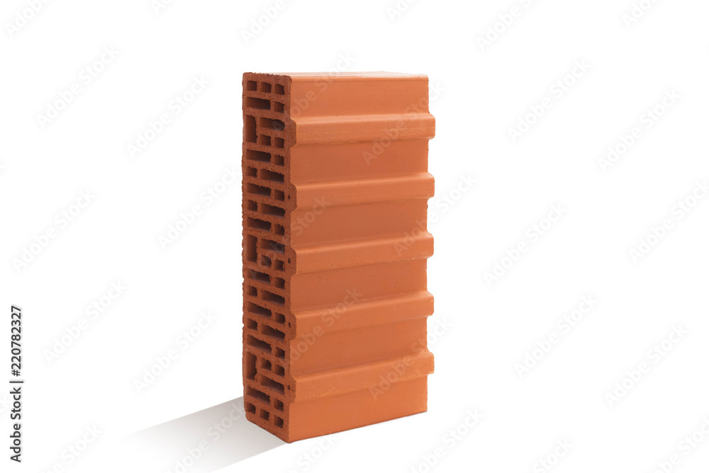 red brick (brick block) on a white background. red brick (brick block) on a white background.