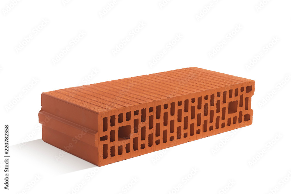 red brick (brick block) on a white background. red brick (brick block) on a white background.