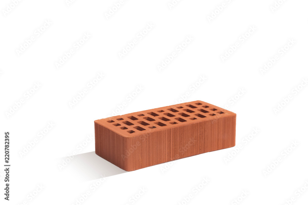 red brick (brick block) on a white background. red brick (brick block) on a white background.