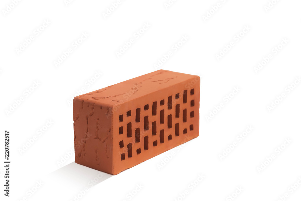red brick (brick block) on a white background. red brick (brick block) on a white background.