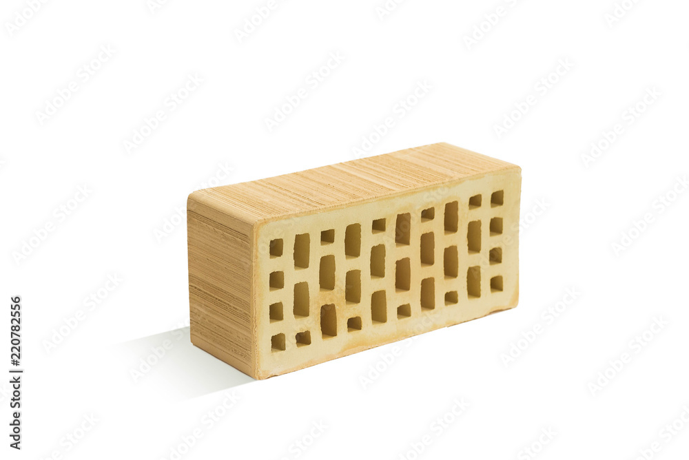 Yellow brick (brick block) on a white background. Yellow brick (brick block) on a white background.