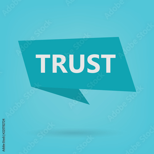 trust word on sticker- vector illustration