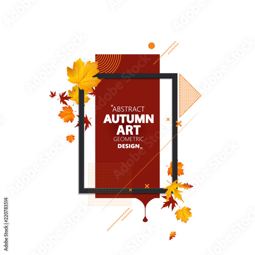 Autumn sale background layout decorate with leaves for shopping sale or promo poster and frame leaflet or web banner.Vector illustration.