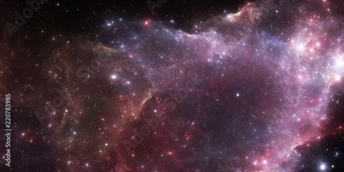 Fototapeta Naklejka Na Ścianę i Meble -  Deep space nebula. Giant interstellar cloud with stars