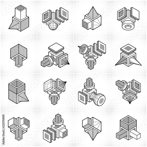 Vector abstract shapes collection.