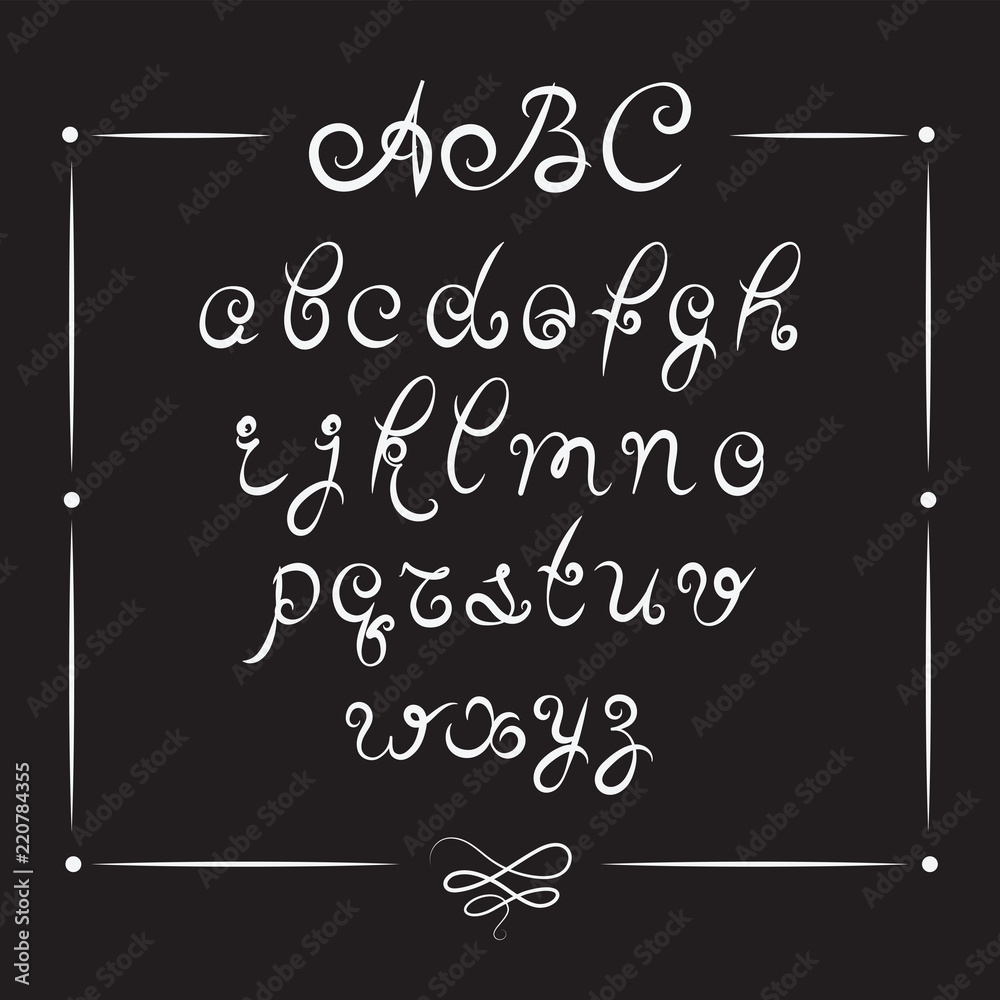 Handwritten Script font. Brush style Hand drawn modern calligraphy ...