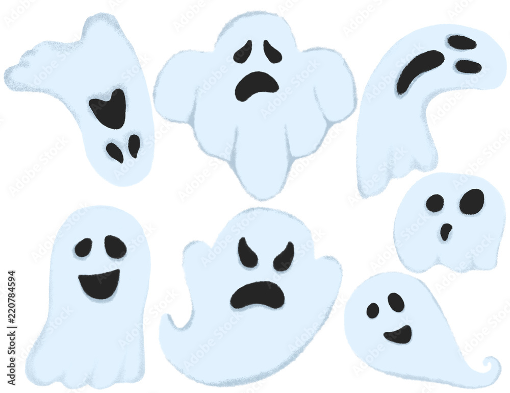 Set of Halloween ghosts