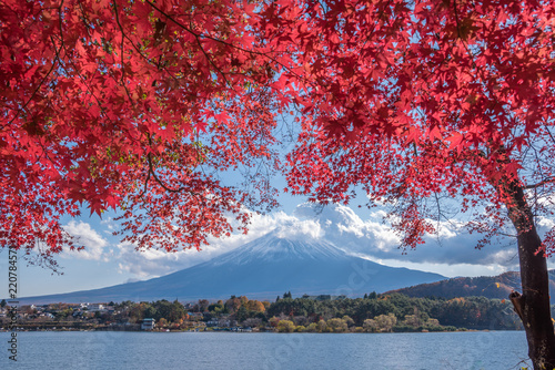 Autumn Season and Mountain Fuji at lake Kawaguchiko © sihasakprachum