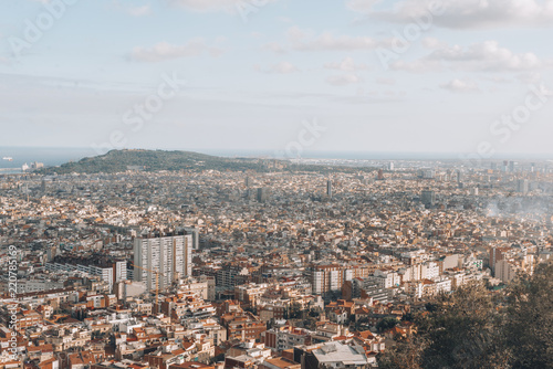 Panoramic view of the city of Barcelona from the Carmel's bunkers