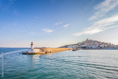 View of ibiza lighthouse from sea, Ibiza, Balearic Island