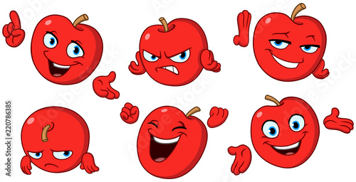 Apple cartoon set