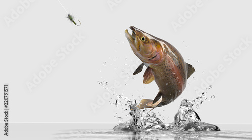 Canvas Print Freshwater trout bass image for sport fishing tournament