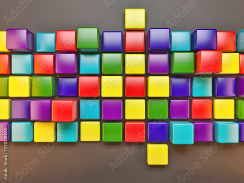 Colorful squares abstract background 3d volume style illustrations