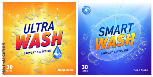 creative laundry detergent concept packaging design template set