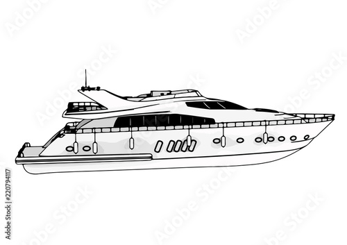sketch of a yacht vector