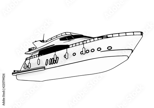 sketch of a yacht vector