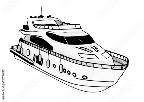 sketch of a yacht vector
