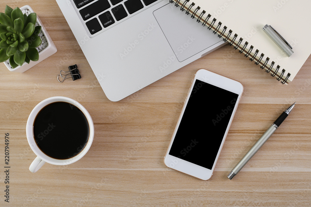 Top View Wood Office Desk Table