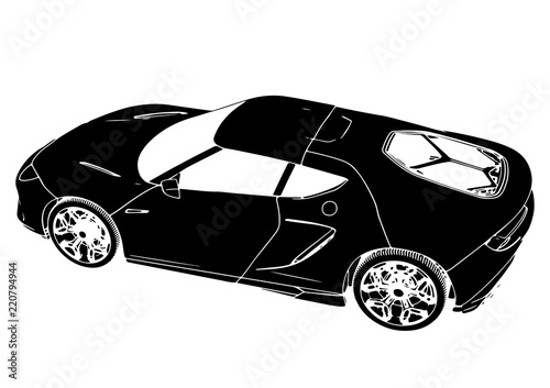 silhouette of sports car vector