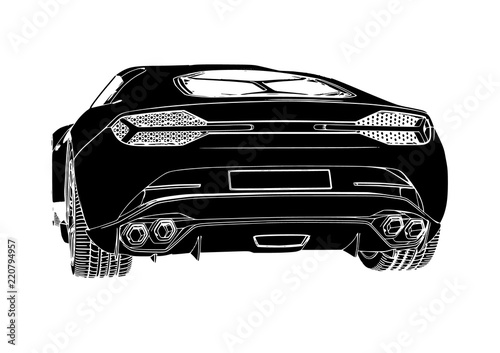 silhouette of sports car vector