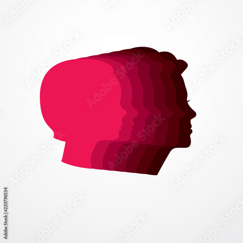 Girl maturation age years concept, adulthood idea, the time of life, periods and cycle of life, growing old, from infancy to maturity. Vector simple classic icon or logo design.
