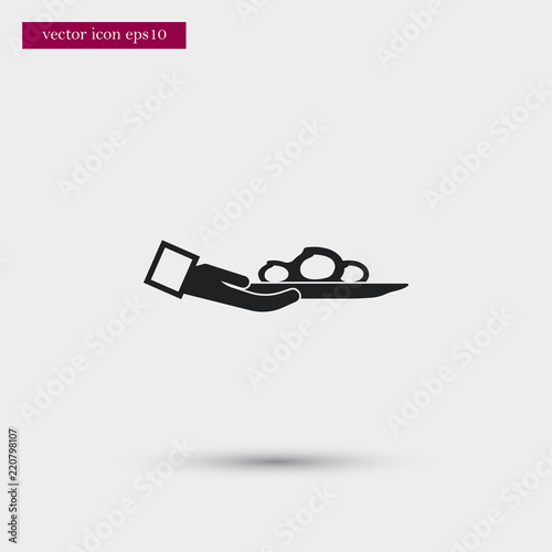 Free Download Food on plate icon. Simple restaurant element illustration. - GFXLoad