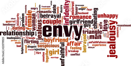 Leinwand Poster Envy word cloud