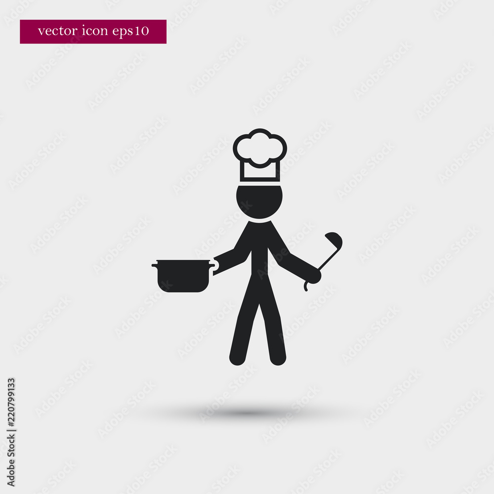 Chef icon. Simple food element illustration.