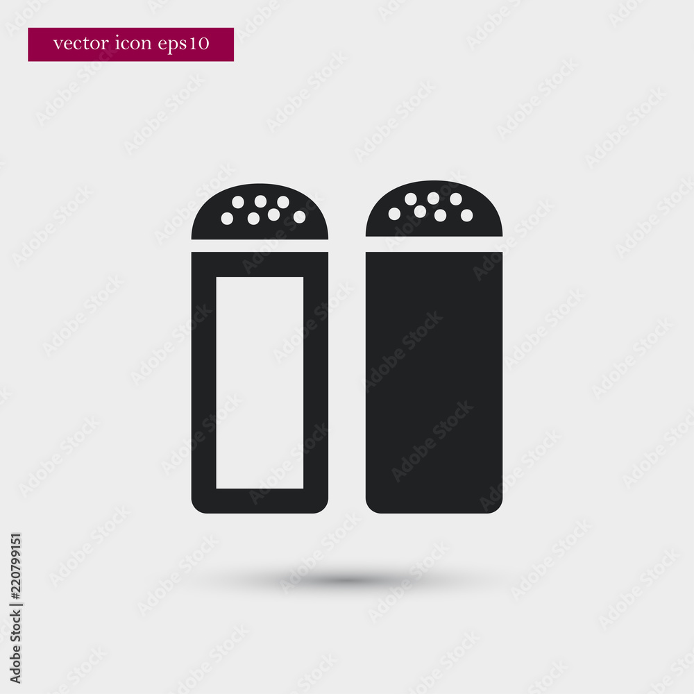 Salt and pepper icon. Simple food element illustration. Salt and pepper icon. Simple food element illustration.