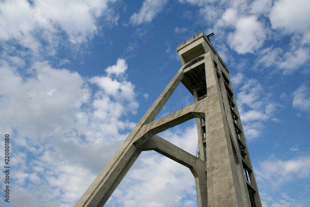 Old mine hoist tower in Chorzów, Poland