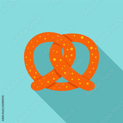 Pretzel icon. Flat illustration of pretzel vector icon for web design photo