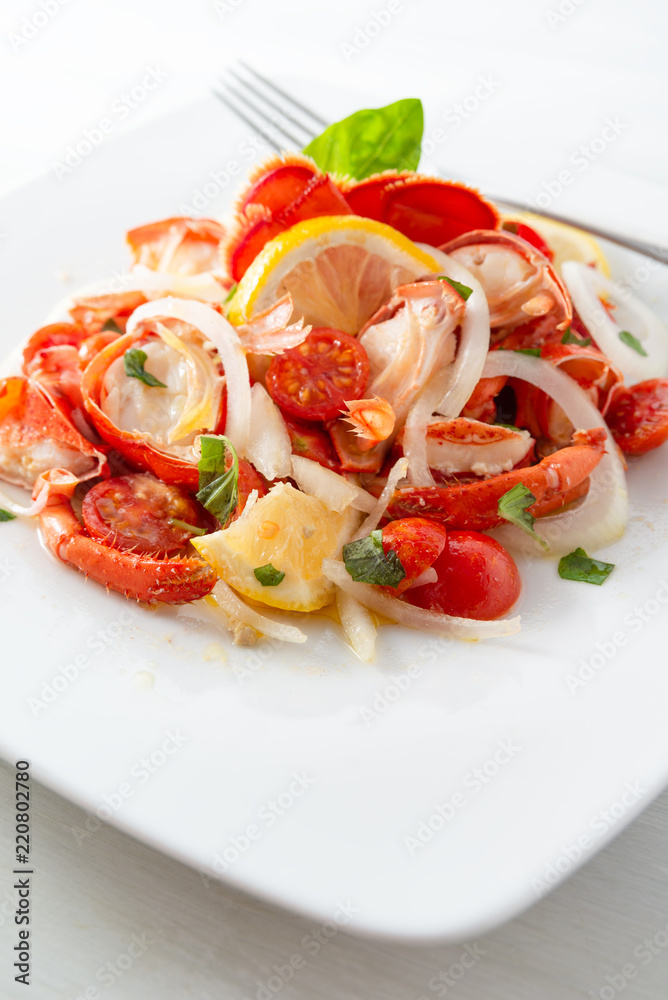 Astice alla catalana, Catalan Lobster, mediterranean food Astice alla catalana, Catalan Lobster, mediterranean food