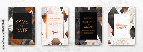 Gold, black, white marble template, artistic covers design, colorful texture, realistic cube, backgrounds. Trendy pattern, graphic poster, geometric brochure, cards. Vector illustration.